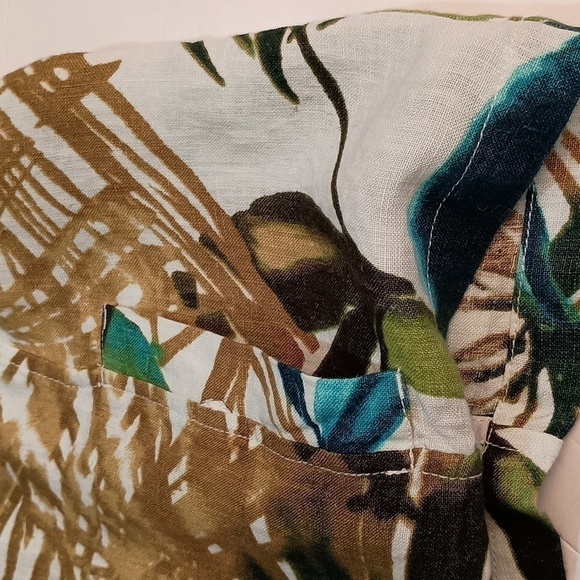 ⭐️Chico's Zip-Front Tropical-Print 3/4 Sleeves 100% Linen Jacket NWT - Picture 11 of 13